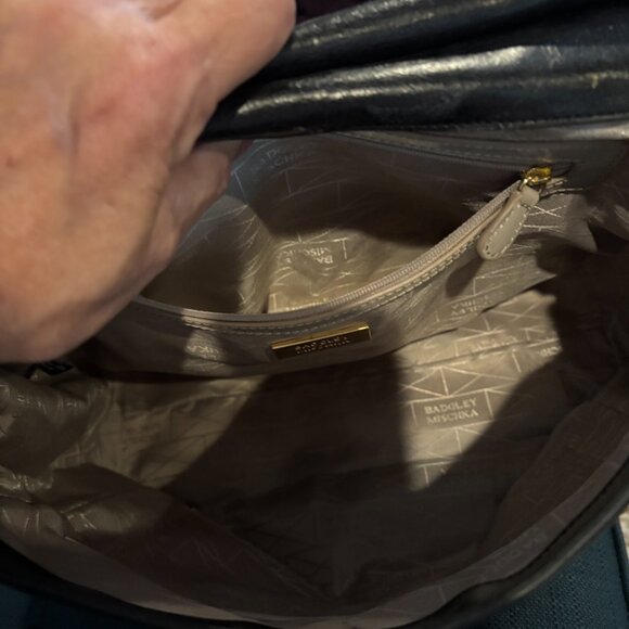 Badgley Mischka Black Leather Handbag - Picture 9 of 10